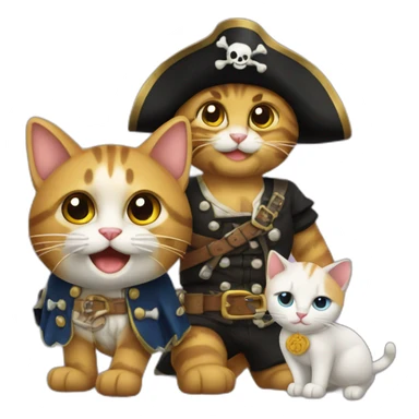 Gato y gata piratas sticker