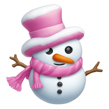 Cute pink snowman sticker