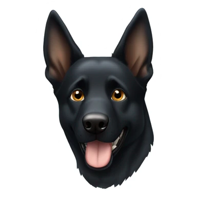 Black German shepherd with one brown and one blue eye tilting head  sticker