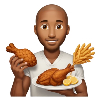 Kobe Bryant holding fried chicken  sticker