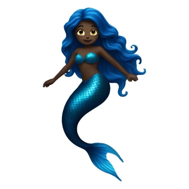 dark blue mermaid swimming sticker