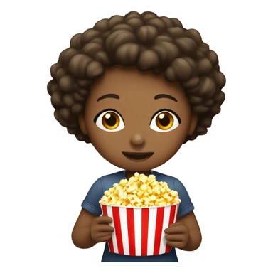 girl’s eating popcorn  sticker