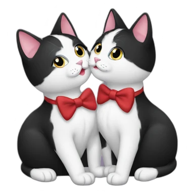 Tuxedo Cats kissing each other sticker