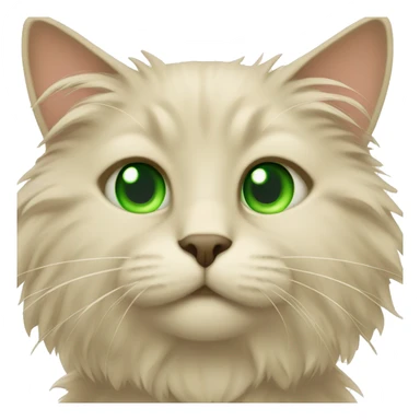 beige fluffy cat with green eyes sticker