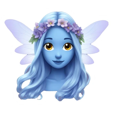 Beautiful, flower, fairy, blue, silver, purple, long hair, big wings sticker