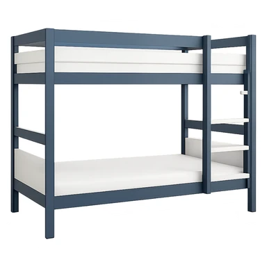 Remove the background from the image. Keep the modern bunk bed with a blue and white color scheme, clean lines, and minimalistic design. No background should remain. sticker