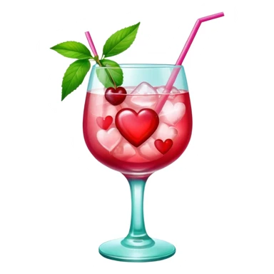 galentines red and pink cocktail with heart cherry sticker