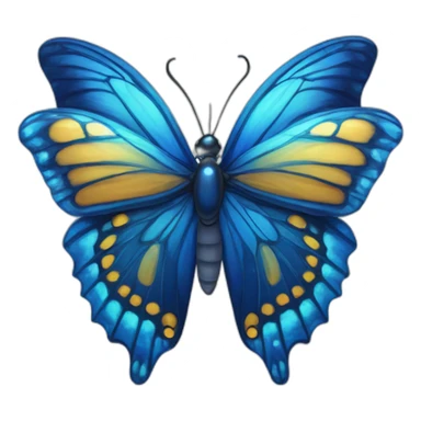 royal-blue butterfly breaking out of crysalis sticker