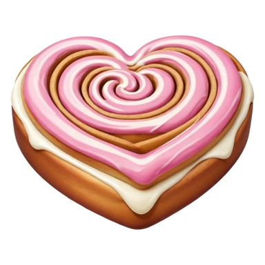 a pink heart shaped cinnamon roll sticker