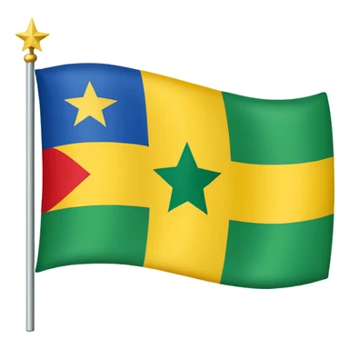 🇬🇦 flag up site and down site red colour centre middle white colour and for star red colour sticker