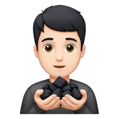 Trump holds coal in his hands sticker