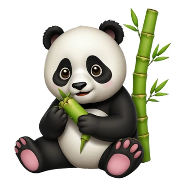 bamboo eating panda sticker