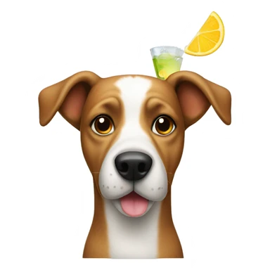 dog with a cocktail sticker