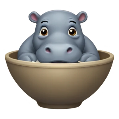 Hippo in a bowl sticker