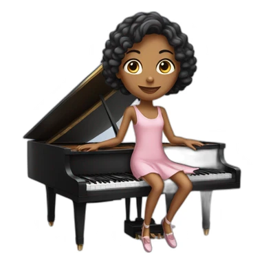 pianist girl with piano sticker