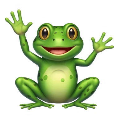 smiling frog waving sticker