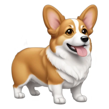 corgi like dog but more white than brown sticker