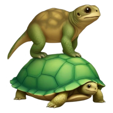 Une otarie sur une tortue sticker