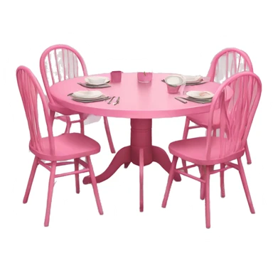 Realistic pink table with pink chairs  sticker