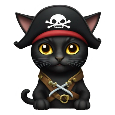 black cat one pirate sticker
