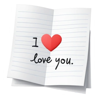 “I love you” note sticker