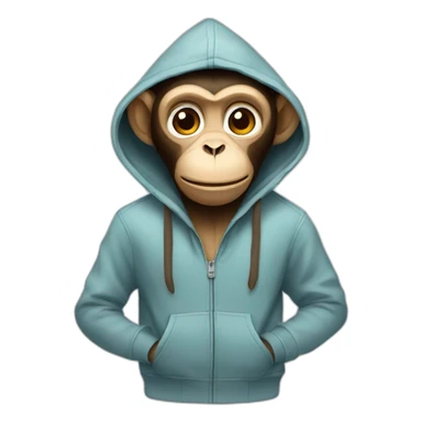 monkey wearing a hoodie sticker