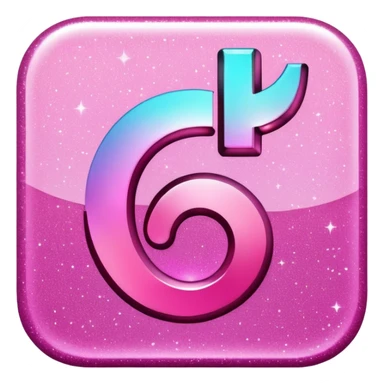 glitter pink logo TikTok sticker