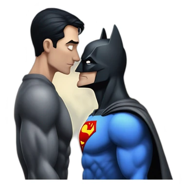 Superman kissing Batman sticker