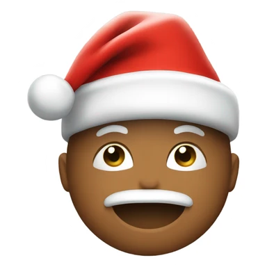 Salute emoji with Christmas hat sticker