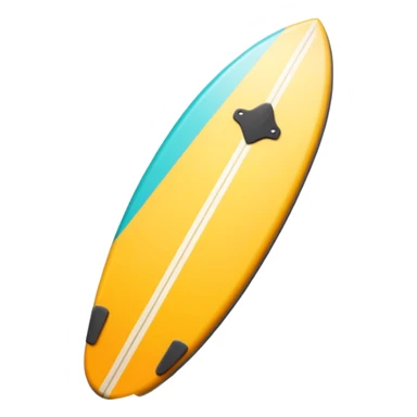 surfboard icon, tropical surfboard, glossy texture, bright colors, cute mobile game icon style, 3D cartoon, soft shadows, clean background, no text, no watermark sticker