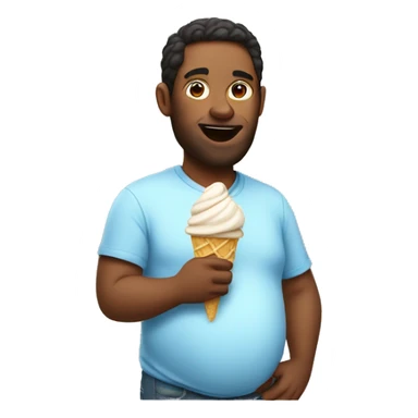 A pregnant man eating icecream  sticker