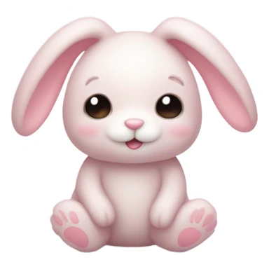 Cute rabbit Teddy bear with pale pink fur, looking like a jellycat  sticker