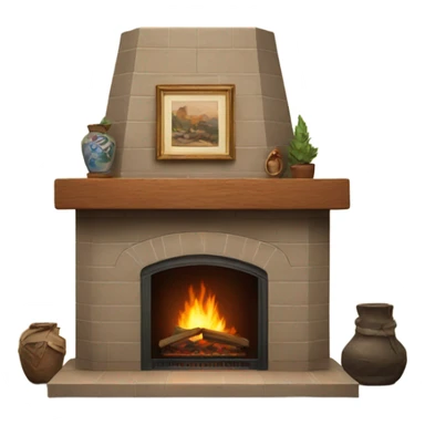 Realistic fireplace  sticker