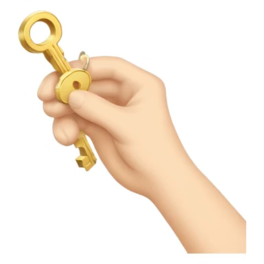 Hand holding golden elegant key sticker