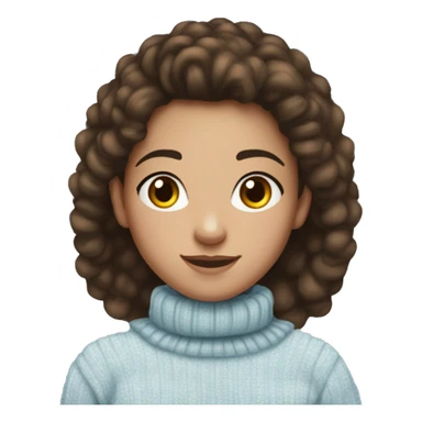 teenage girl, hispanic, freckles, afro brown hair, pony tail, short hair, brown eyes, light blue sweater, winter sweater, freckles sticker