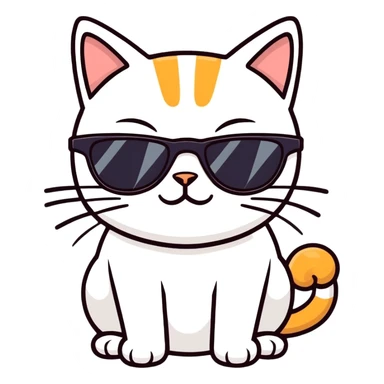 Cat with sunglasses sticker