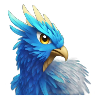 A dazzled blue phoenix  sticker