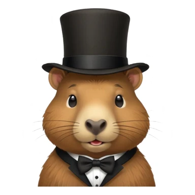 Capybara wearing a top hat sticker