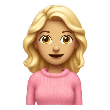 Femme avec un pull rose sticker