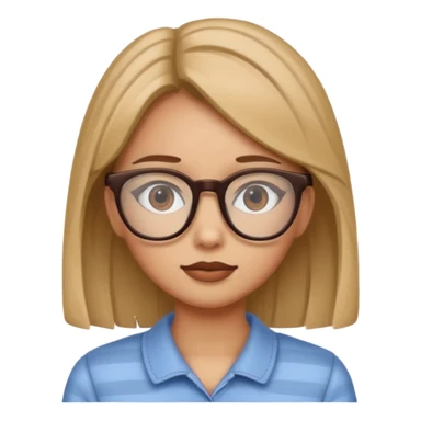 girl with glasses by blinds sticker