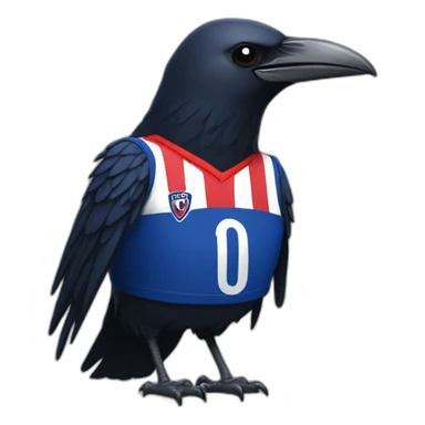 a crow wearing a san lorenzo soccer shirt sticker