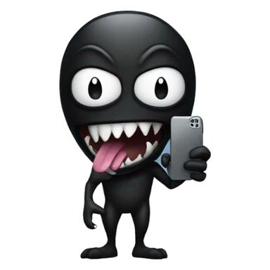 venom holding a cell phone sticker