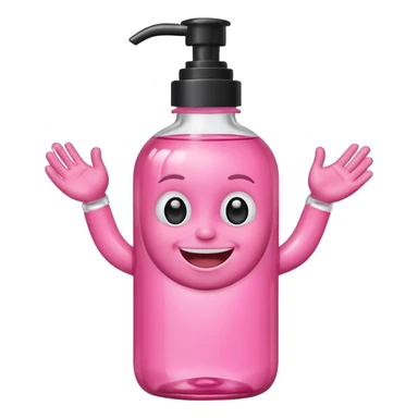 Smiling freaky baby oil bottle pink sticker
