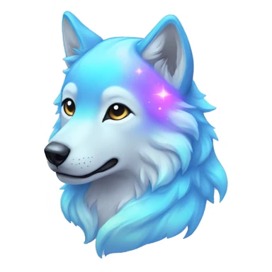 kawaii cute colorful shiny pastel nebula wolf sticker