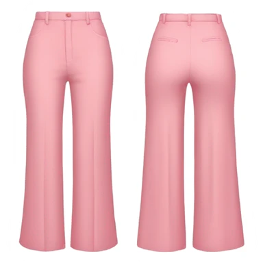 Realistic isolated pair of high waist long wide leg dressy casual pants in pink sticker