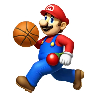 Mario avec un ballon de basket sticker
