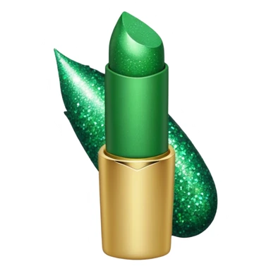 green lipstick with glitter sticker