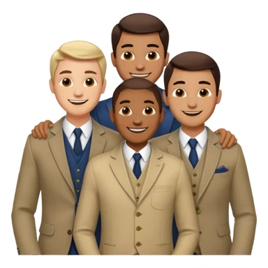 3 men on a date sticker