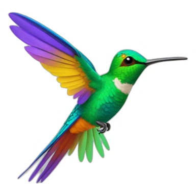 Colibrí de colores volando sticker