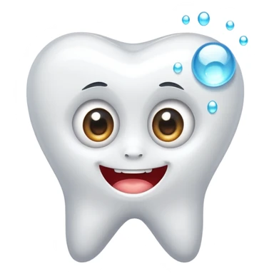 white tooth with big sparkling eyes sticker